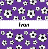 Thumbnail for Personalized Soccer Shower Curtain XV - Purple Background - Ribbon Nameplate - Decorate View