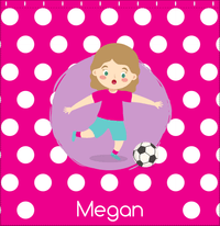 Thumbnail for Personalized Soccer Shower Curtain XXIII - Pink Background - Blonde Girl I - Decorate View
