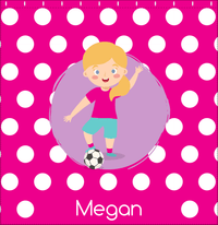 Thumbnail for Personalized Soccer Shower Curtain XXIII - Pink Background - Blonde Girl II - Decorate View