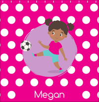 Thumbnail for Personalized Soccer Shower Curtain XXIII - Pink Background - Black Girl - Decorate View
