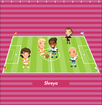Thumbnail for Personalized Soccer Shower Curtain XXXI - Girls Teams - Pink Background - Decorate View