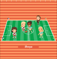 Thumbnail for Personalized Soccer Shower Curtain XXXI - Girls Teams - Orange Background - Decorate View