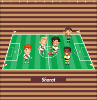 Thumbnail for Personalized Soccer Shower Curtain XXXII - Boys Teams - Brown Background - Decorate View