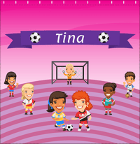 Thumbnail for Personalized Soccer Shower Curtain XXXIII - Girls Team - Purple Field - Decorate View