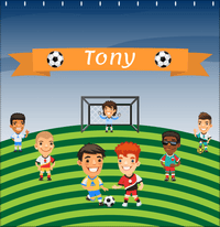 Thumbnail for Personalized Soccer Shower Curtain XXXIV - Boys Team - Green Field - Decorate View