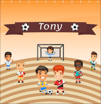 Thumbnail for Personalized Soccer Shower Curtain XXXIV - Boys Team - Brown Field - Decorate View
