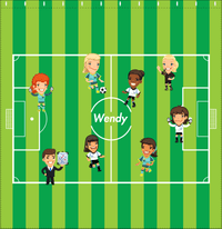 Thumbnail for Personalized Soccer Shower Curtain XXXVII - Girls - Green Field - Decorate View