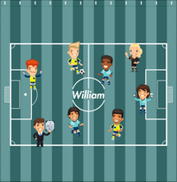 Thumbnail for Personalized Soccer Shower Curtain XXXVIII - Boys - Teal Field - Decorate View