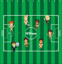 Thumbnail for Personalized Soccer Shower Curtain XXXVIII - Boys - Green Field - Decorate View
