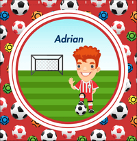 Thumbnail for Personalized Soccer Shower Curtain XL - Red Background - Redhead Boy - Decorate View
