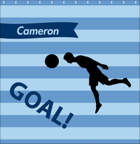 Thumbnail for Personalized Soccer Shower Curtain XLIV - Blue Background - Boy Silhouette VI - Decorate View