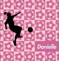 Thumbnail for Personalized Soccer Shower Curtain XLV - Pink Background - Girl Silhouette II - Decorate View