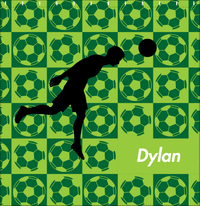 Thumbnail for Personalized Soccer Shower Curtain XLVI - Green Background - Boy Silhouette VI - Decorate View