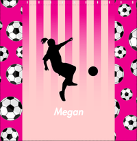 Thumbnail for Personalized Soccer Shower Curtain LIV - Pink Background - Girl Silhouette II - Decorate View
