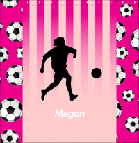 Thumbnail for Personalized Soccer Shower Curtain LIV - Pink Background - Girl Silhouette III - Decorate View