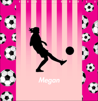 Thumbnail for Personalized Soccer Shower Curtain LIV - Pink Background - Girl Silhouette VI - Decorate View