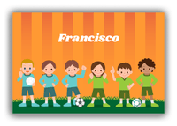 Thumbnail for Personalized Soccer Canvas Wrap & Photo Print I - Orange Stripes - Front View