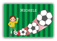 Thumbnail for Personalized Soccer Canvas Wrap & Photo Print II - Big Kick - Brunette Girl - Front View