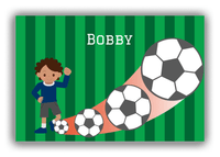Thumbnail for Personalized Soccer Canvas Wrap & Photo Print III - Big Kick - Black Boy - Front View