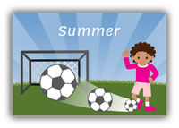 Thumbnail for Personalized Soccer Canvas Wrap & Photo Print VII - Goal Swoosh - Black Girl - Front View