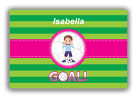Thumbnail for Personalized Soccer Canvas Wrap & Photo Print IX - Goal! - Brunette Girl - Front View
