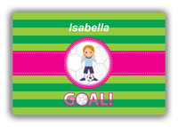 Thumbnail for Personalized Soccer Canvas Wrap & Photo Print IX - Goal! - Blonde Girl - Front View