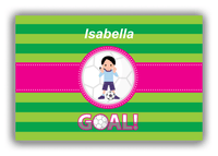 Thumbnail for Personalized Soccer Canvas Wrap & Photo Print IX - Goal! - Black Hair Girl I - Front View