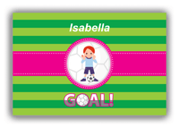 Thumbnail for Personalized Soccer Canvas Wrap & Photo Print IX - Goal! - Redhead Girl - Front View
