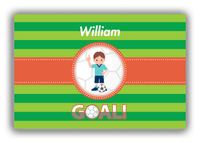Thumbnail for Personalized Soccer Canvas Wrap & Photo Print X - Goal! - Brown Hair Boy - Front View