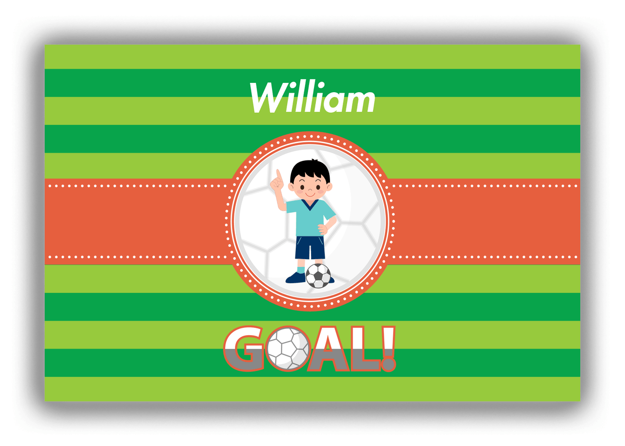 Personalized Soccer Canvas Wrap & Photo Print X - Goal! - Redhead Boy - Front View