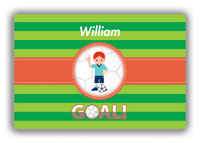 Thumbnail for Personalized Soccer Canvas Wrap & Photo Print X - Goal! - Black Hair Boy I - Front View