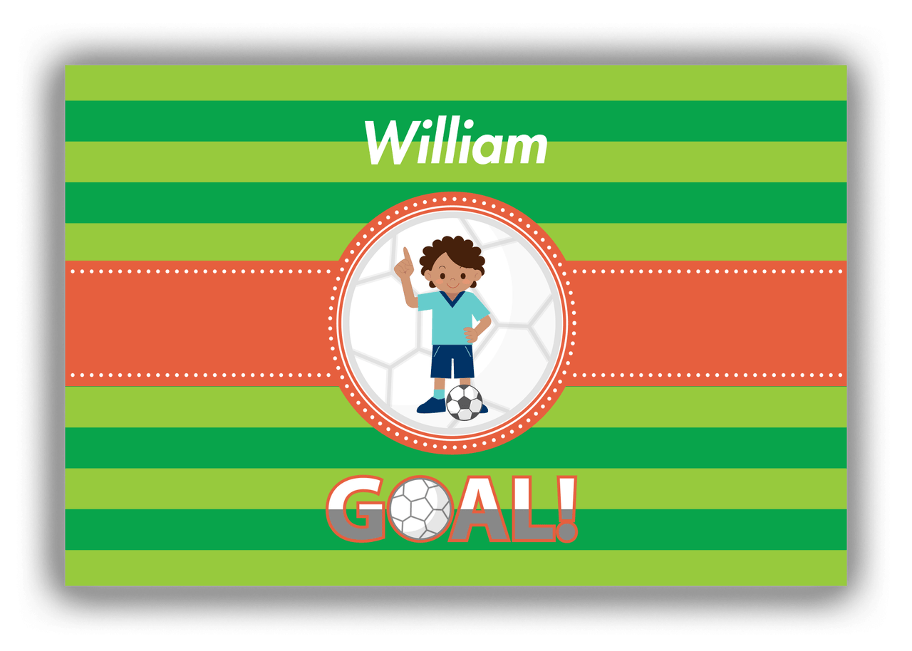 Personalized Soccer Canvas Wrap & Photo Print X - Goal! - Black Boy - Front View