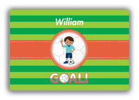 Thumbnail for Personalized Soccer Canvas Wrap & Photo Print X - Goal! - Black Boy - Front View