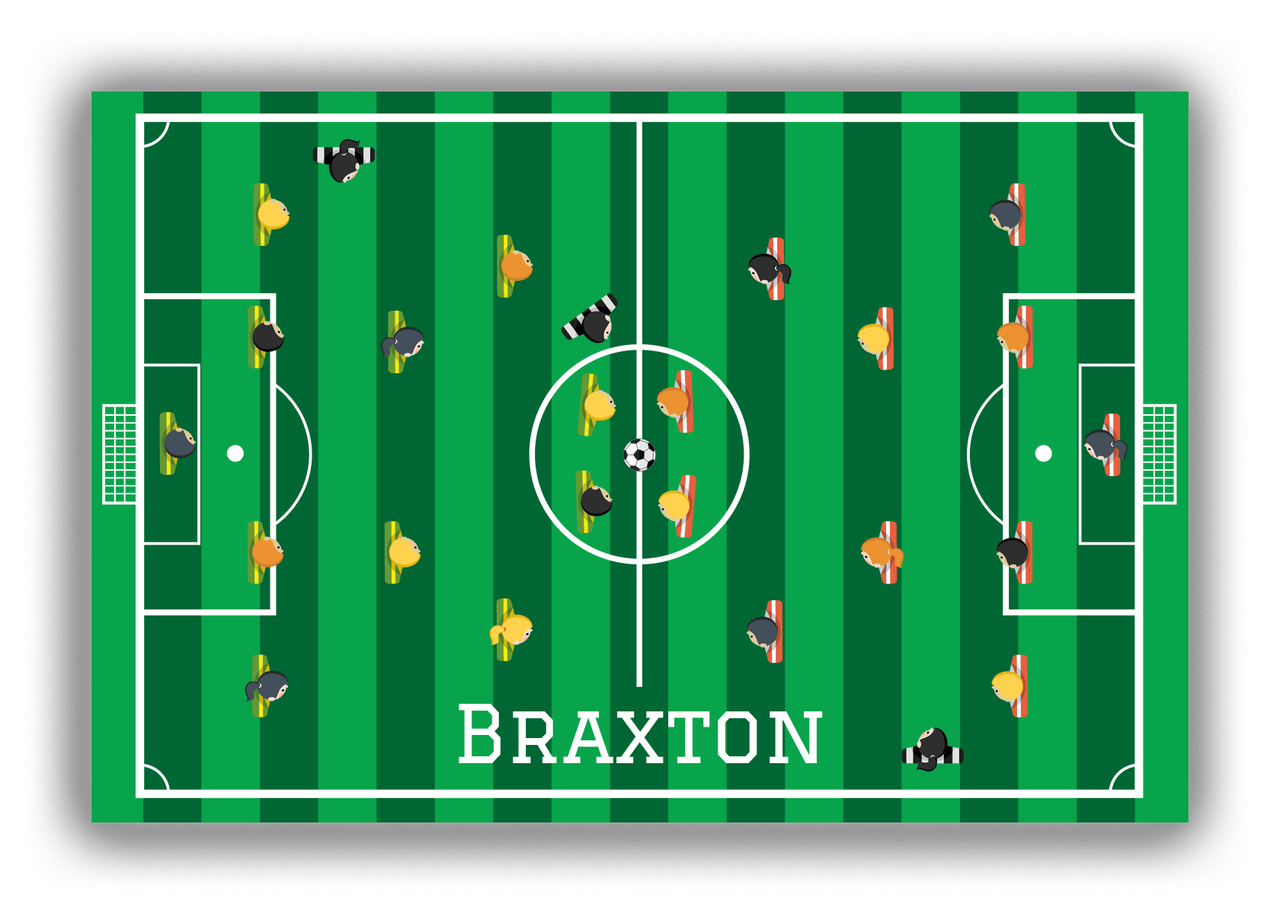 Personalized Soccer Canvas Wrap & Photo Print XII - Field Overhead - Green Field - Front View