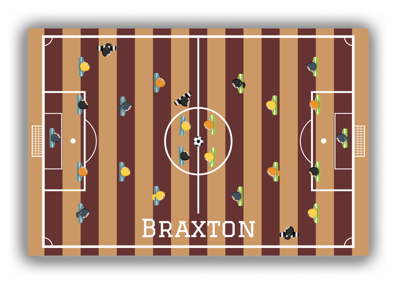 Personalized Soccer Canvas Wrap & Photo Print XII - Field Overhead - Brown Field - Front View