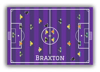 Thumbnail for Personalized Soccer Canvas Wrap & Photo Print XII - Field Overhead - Purple Field - Front View