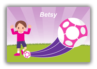 Thumbnail for Personalized Soccer Canvas Wrap & Photo Print XIII - Boost Kick - Brunette Girl - Front View