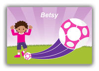 Thumbnail for Personalized Soccer Canvas Wrap & Photo Print XIII - Boost Kick - Black Girl - Front View