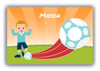 Thumbnail for Personalized Soccer Canvas Wrap & Photo Print XIV - Boost Kick - Blond Boy - Front View