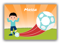 Thumbnail for Personalized Soccer Canvas Wrap & Photo Print XIV - Boost Kick - Black Hair Boy I - Front View