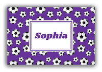 Thumbnail for Personalized Soccer Canvas Wrap & Photo Print XV - Purple Background - Rectangle Nameplate - Front View
