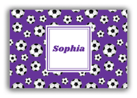 Thumbnail for Personalized Soccer Canvas Wrap & Photo Print XV - Purple Background - Square Nameplate - Front View