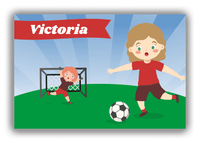 Thumbnail for Personalized Soccer Canvas Wrap & Photo Print XXI - Goal Kick - Blonde Girl I - Front View