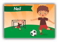 Thumbnail for Personalized Soccer Canvas Wrap & Photo Print XXII - Goal Kick - Black Boy - Front View