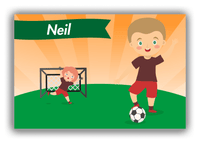 Thumbnail for Personalized Soccer Canvas Wrap & Photo Print XXII - Goal Kick - Blond Boy - Front View