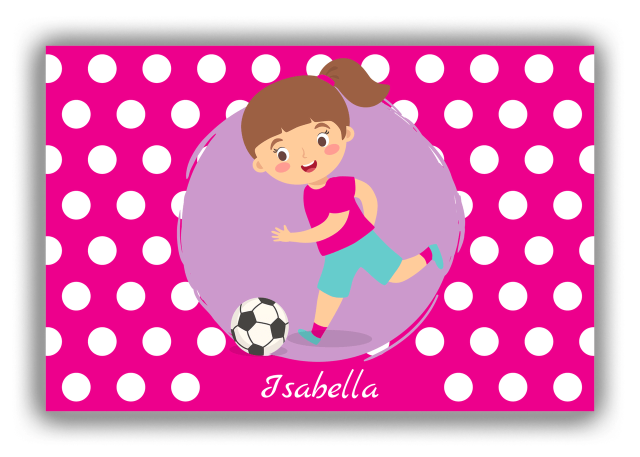Personalized Soccer Canvas Wrap & Photo Print XXIII - Portal Kick - Brunette Girl II - Front View