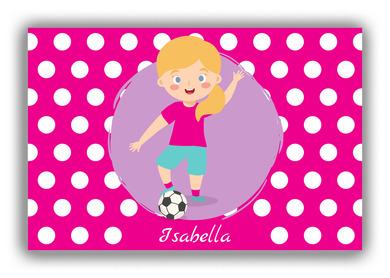 Personalized Soccer Canvas Wrap & Photo Print XXIII - Portal Kick - Blonde Girl II - Front View