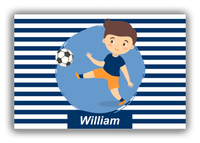 Thumbnail for Personalized Soccer Canvas Wrap & Photo Print XXIV - Portal Kick - Brown Hair Boy II - Front View
