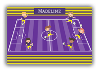Thumbnail for Personalized Soccer Canvas Wrap & Photo Print XXVI - Purple Field - Girls Team - Front View