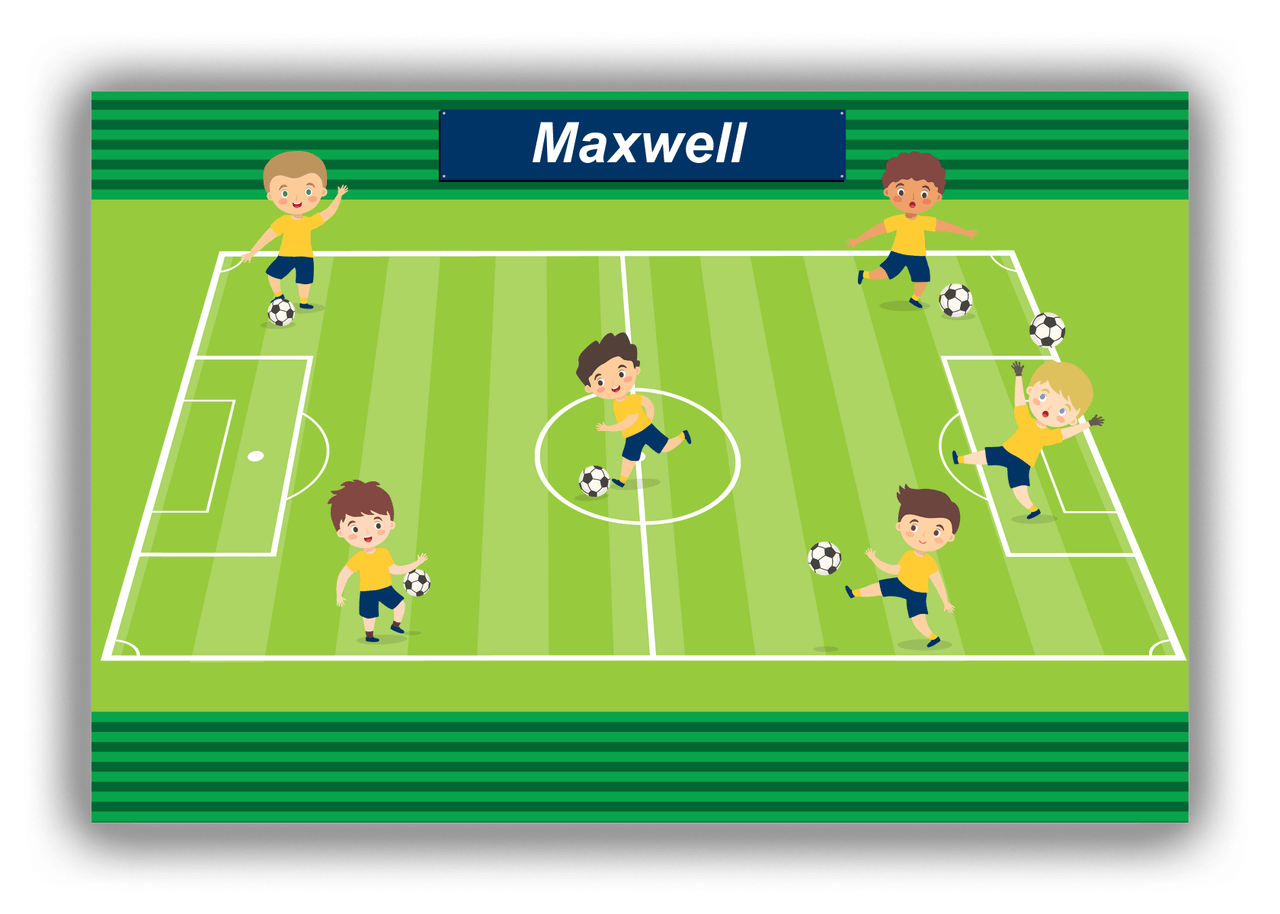 Personalized Soccer Canvas Wrap & Photo Print XXVII - Green Field - Boys Team - Front View